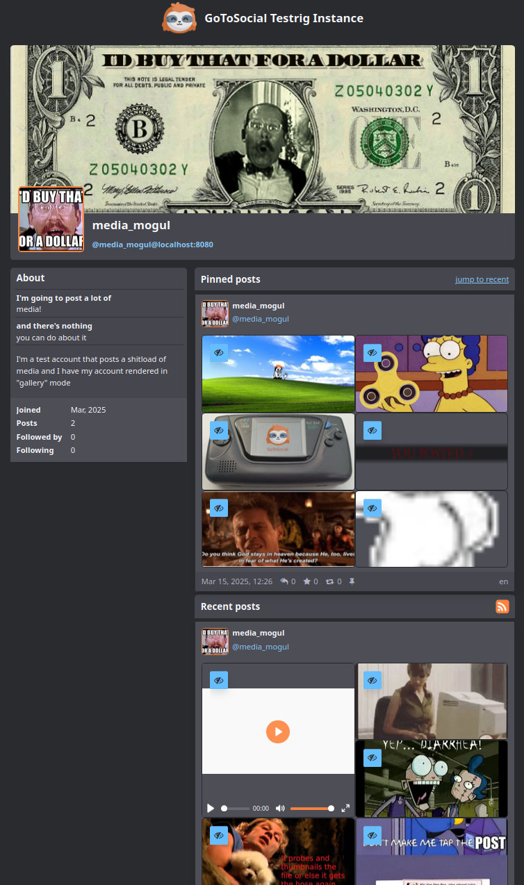 Microblog layout